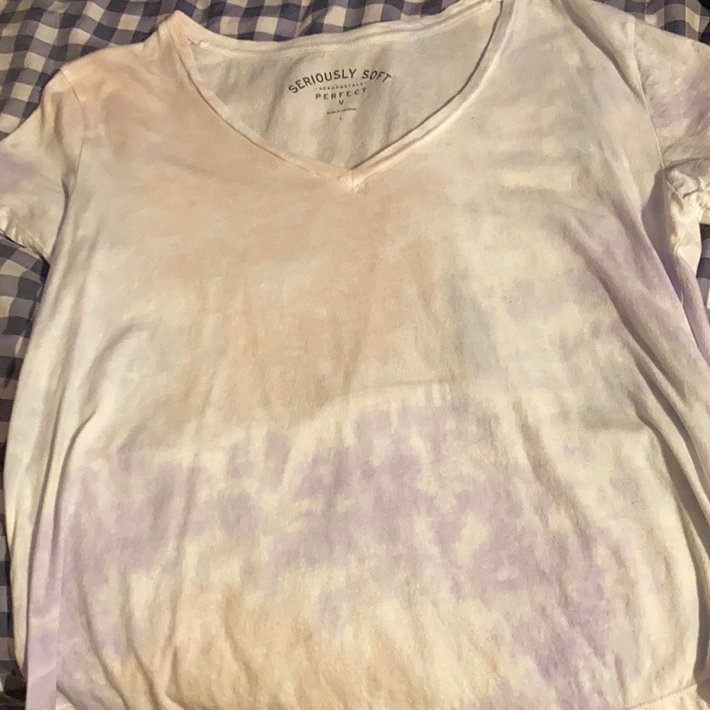 Tie-Dye Aeropostale V-Neck Large T-Shirt